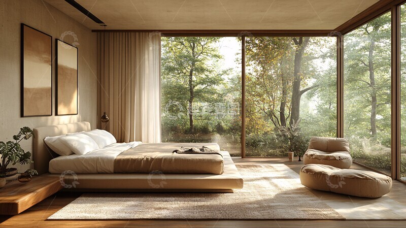 高清大图下载【趣麦麦图】中性色调卧室4