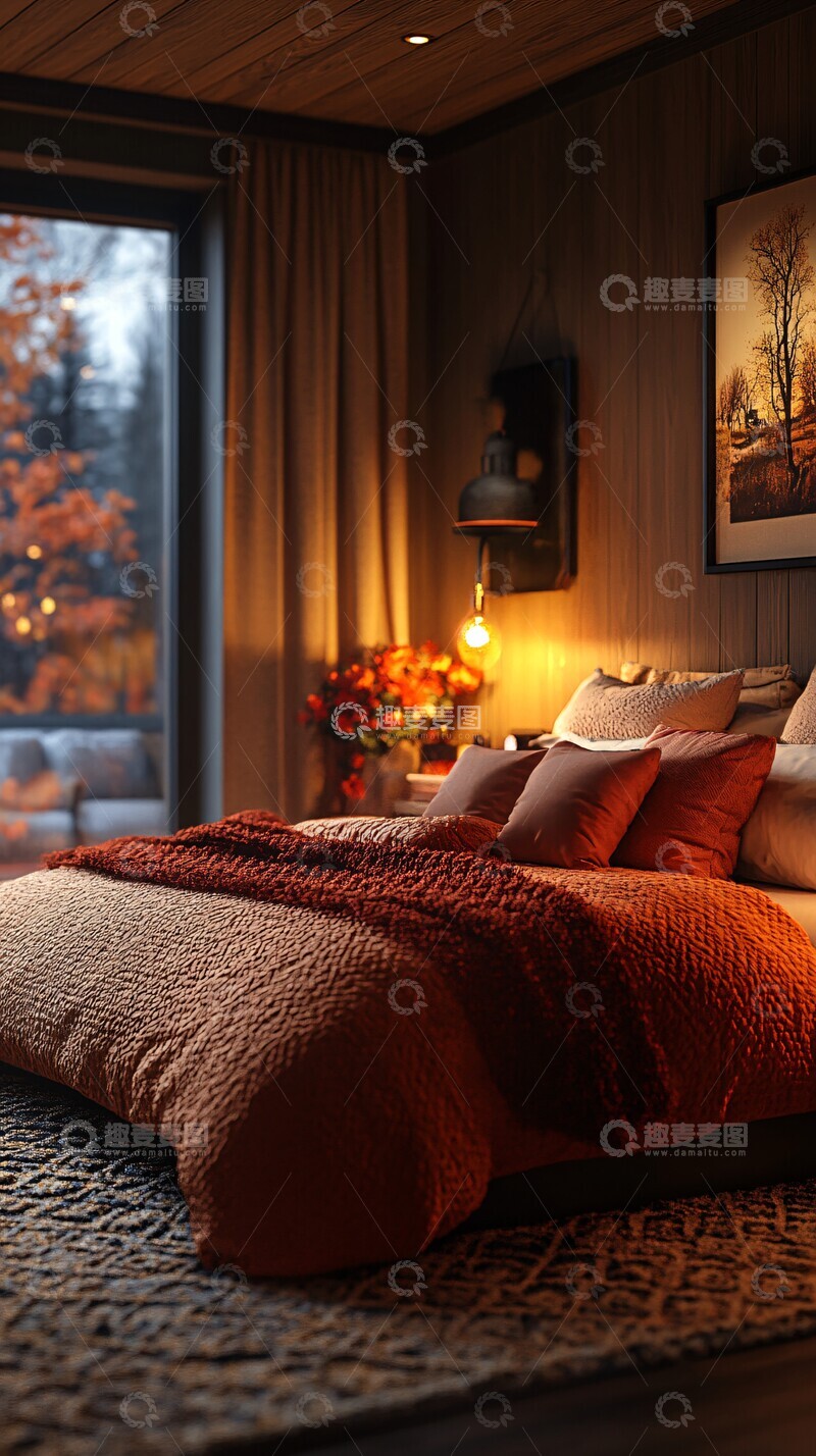 高清大图下载【趣麦麦图】温暖卧室情感背景2