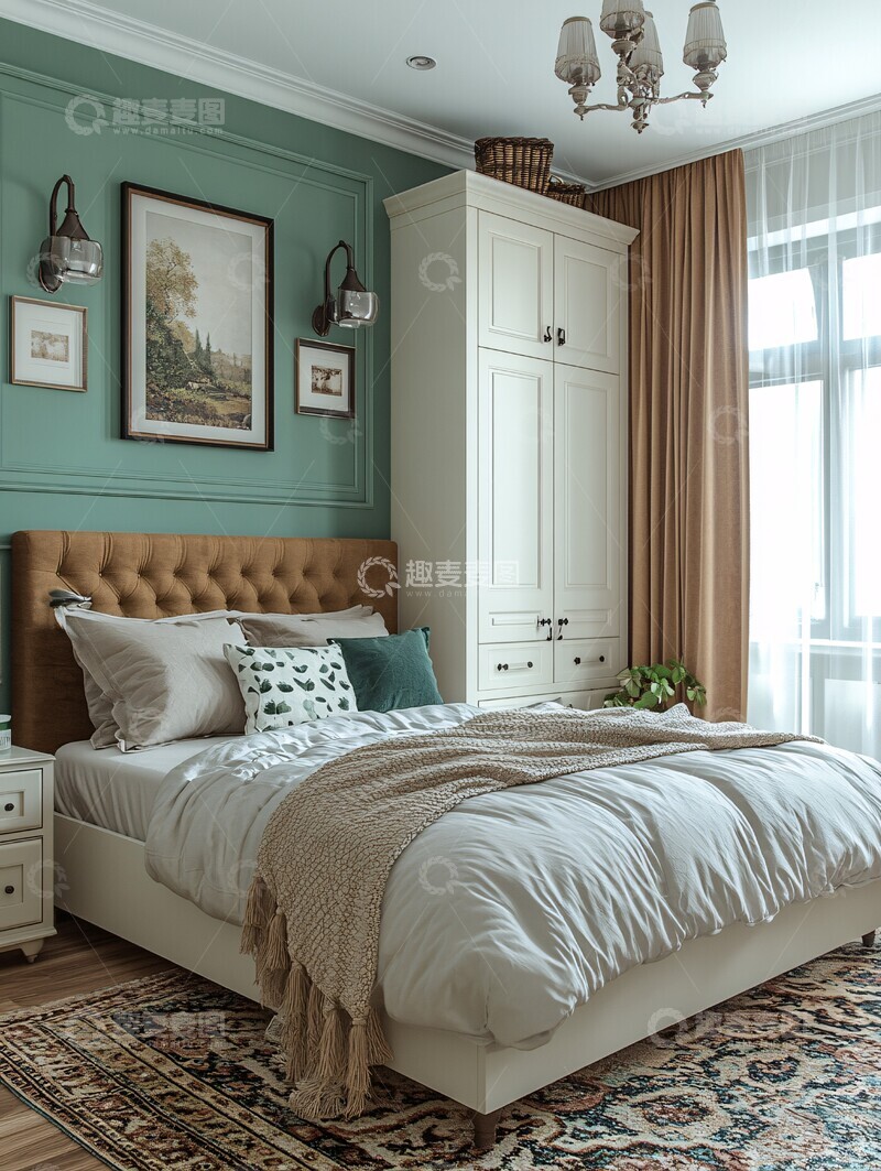 高清大图下载【趣麦麦图】白色衣柜卧室布局2