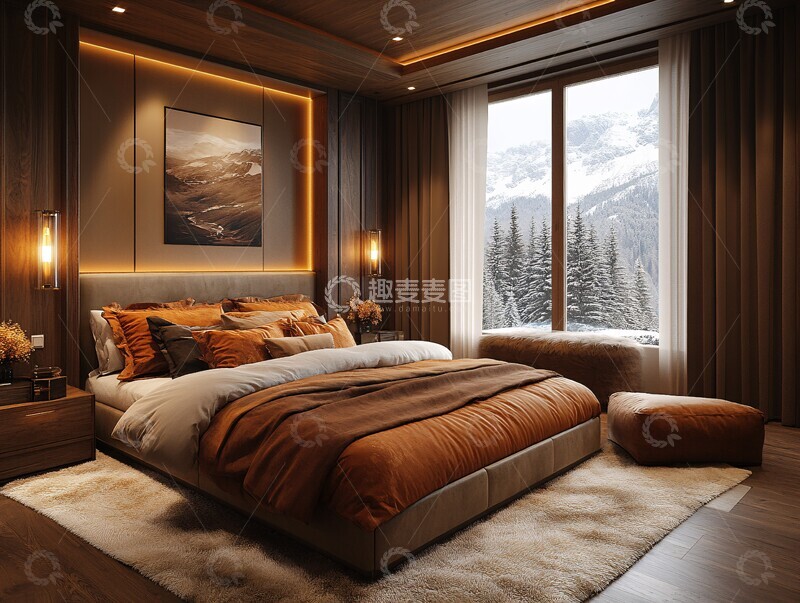 高清大图下载【趣麦麦图】-木质山景主卧公寓3