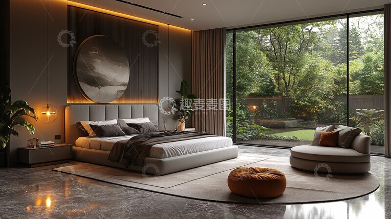 高清大图下载【趣麦麦图】灰色简约卧室设计6