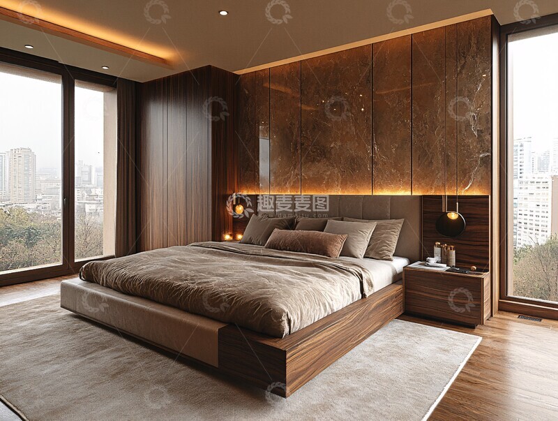 高清大图下载【趣麦麦图】-木质山景主卧公寓1