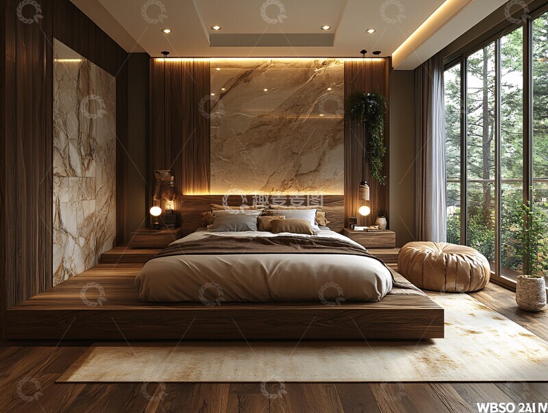 高清大图下载【趣麦麦图】-木质山景主卧公寓2