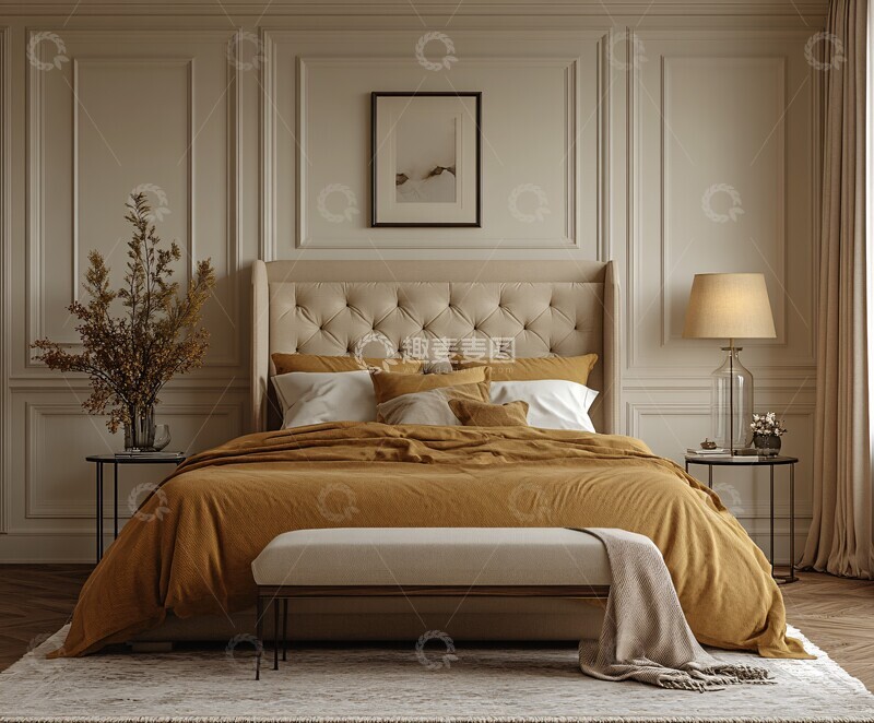 高清大图下载【趣麦麦图】浅色木地板卧室7