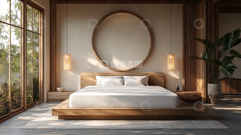 高清大图下载【趣麦麦图】木床白卧室木床卧室现代2