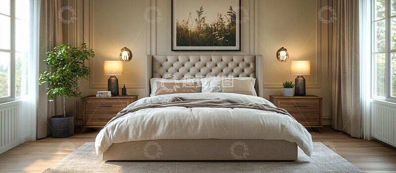 高清大图下载【趣麦麦图】墙挂灯卧室场景2