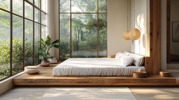 木床白卧室木床卧室现代1