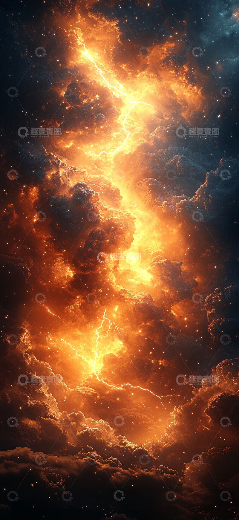 高清大图下载【趣麦麦图】电闪雷鸣夜空1