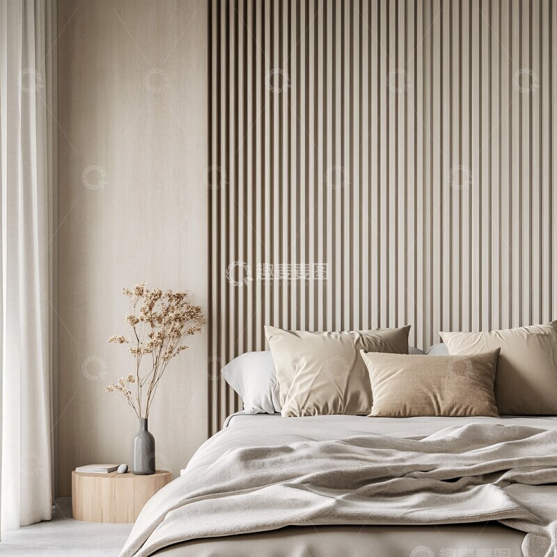 高清大图下载【趣麦麦图】床和现代墙设计