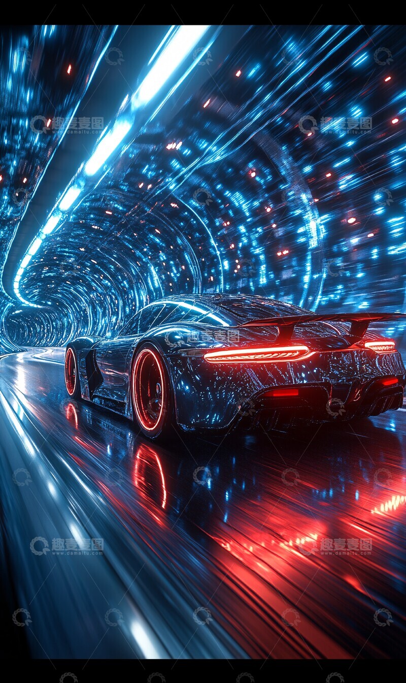 高清大图下载【趣麦麦图】蓝光隧道飞驰3