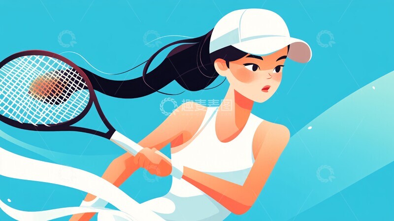高清大图下载【趣麦麦图】网球少女准备发球3
