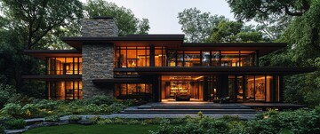 山坡上的石头木屋