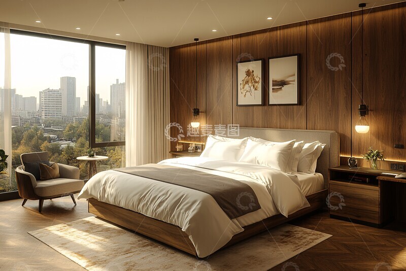 高清大图下载【趣麦麦图】现代酒店卧室2