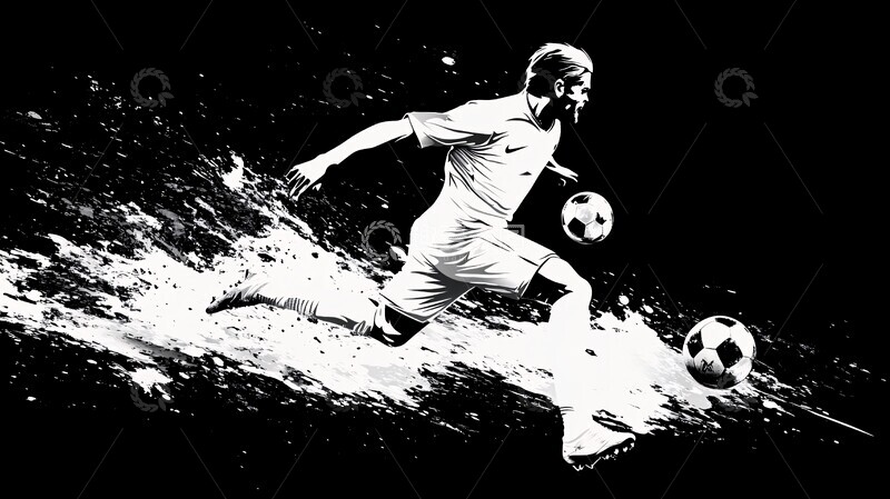 高清大图下载【趣麦麦图】黑白足球球员
