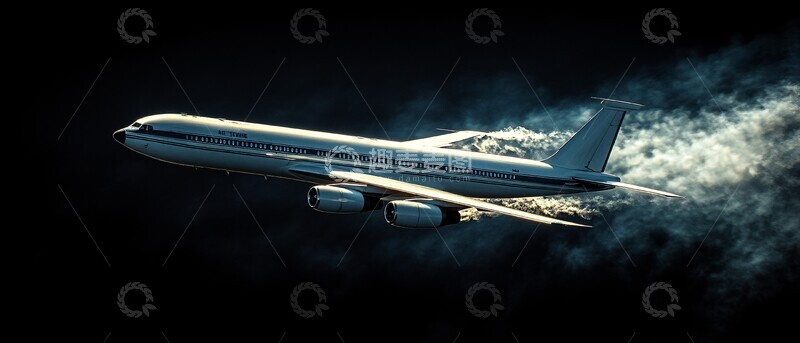 高清大图下载【趣麦麦图】白蓝飞机飞行