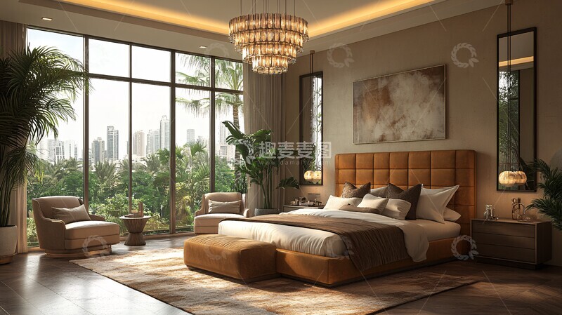 高清大图下载【趣麦麦图】现代床与灯具设计1