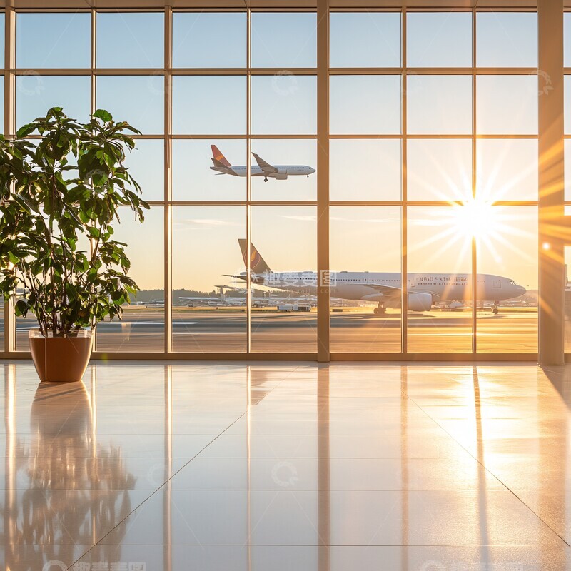 高清大图下载【趣麦麦图】机场终端飞机视角3