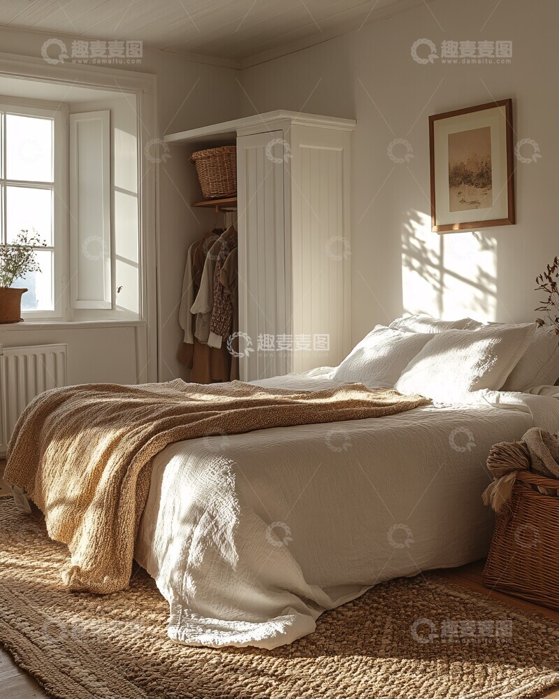 高清大图下载【趣麦麦图】无床白色卧室照