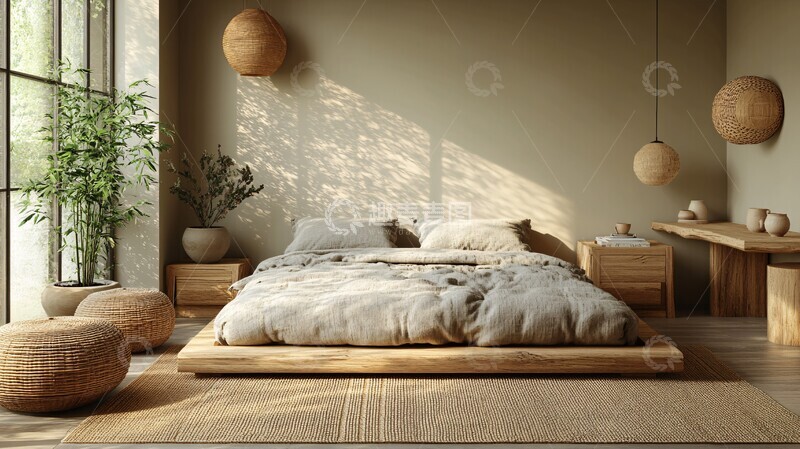 高清大图下载【趣麦麦图】木质简约卧室2