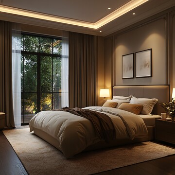 窗外夜色床边光1