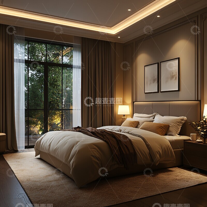 窗外夜色床边光1