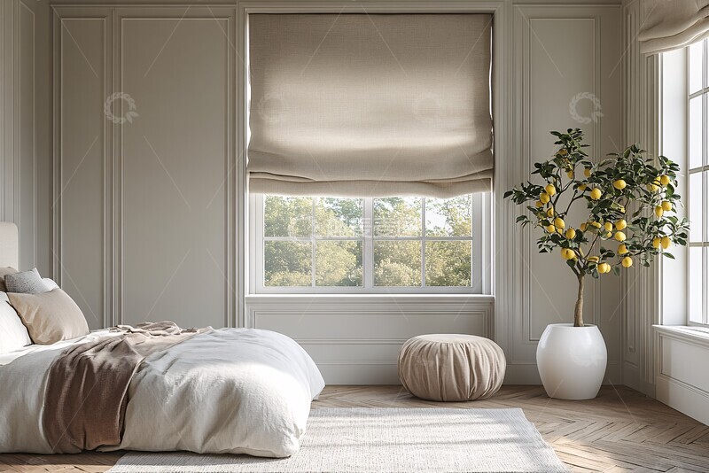 高清大图下载【趣麦麦图】白色墙面木地板卧室1