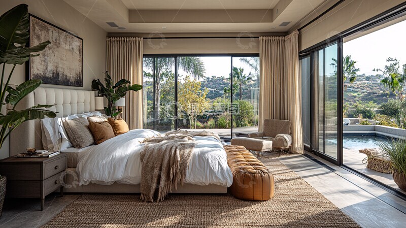 高清大图下载【趣麦麦图】凯利卧室窗景设计2