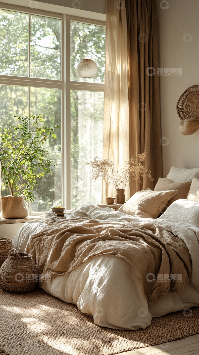 高清大图下载【趣麦麦图】简约卧室床品2