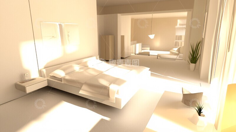 高清大图下载【趣麦麦图】白色卧室家具1