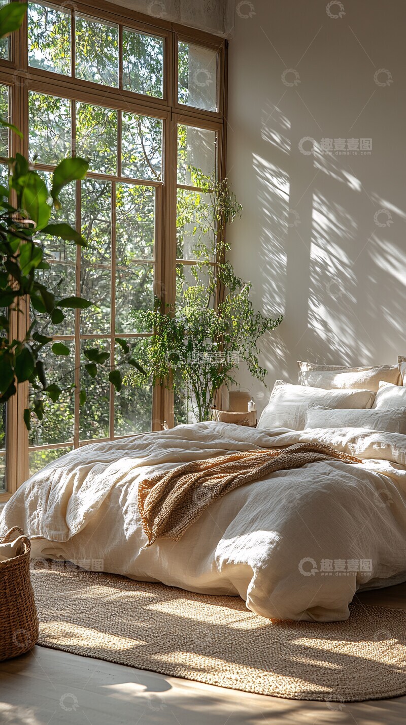 高清大图下载【趣麦麦图】简约卧室床品1