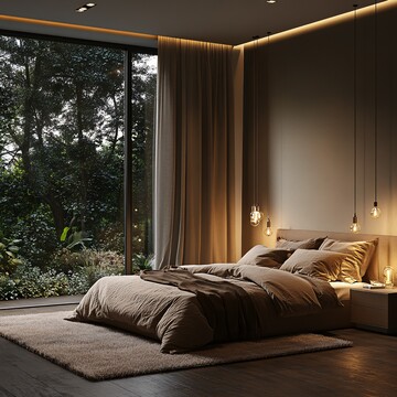 窗外夜色床边光3