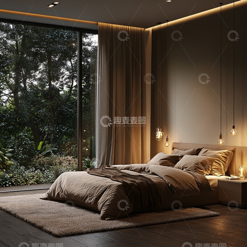 窗外夜色床边光3