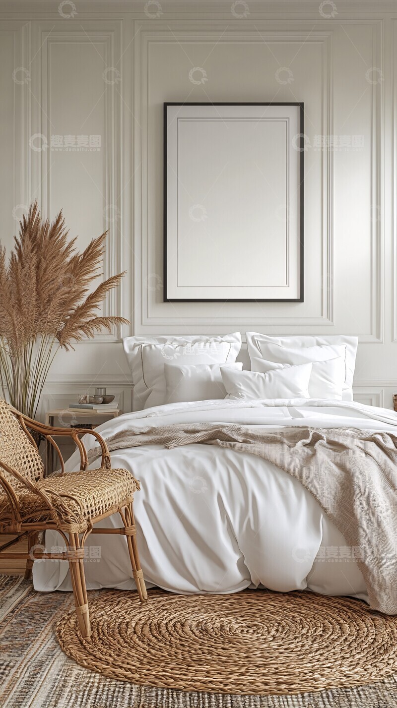 高清大图下载【趣麦麦图】白色画布卧室1