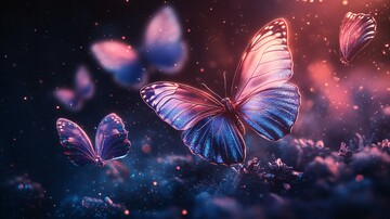 蝴蝶浮太空蝴蝶太空背景