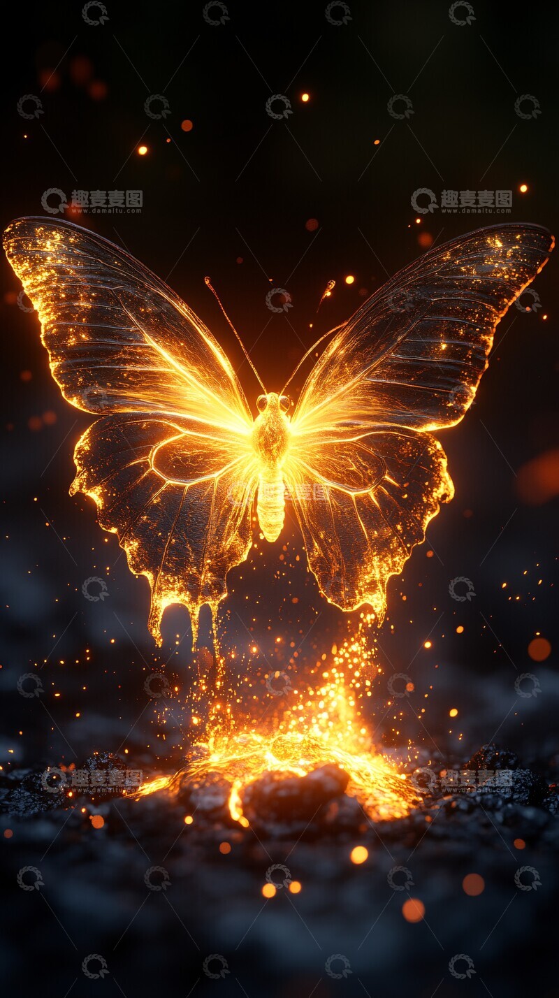 高清大图下载【趣麦麦图】火蝶栖息地火蝶蝴蝶萤火虫1