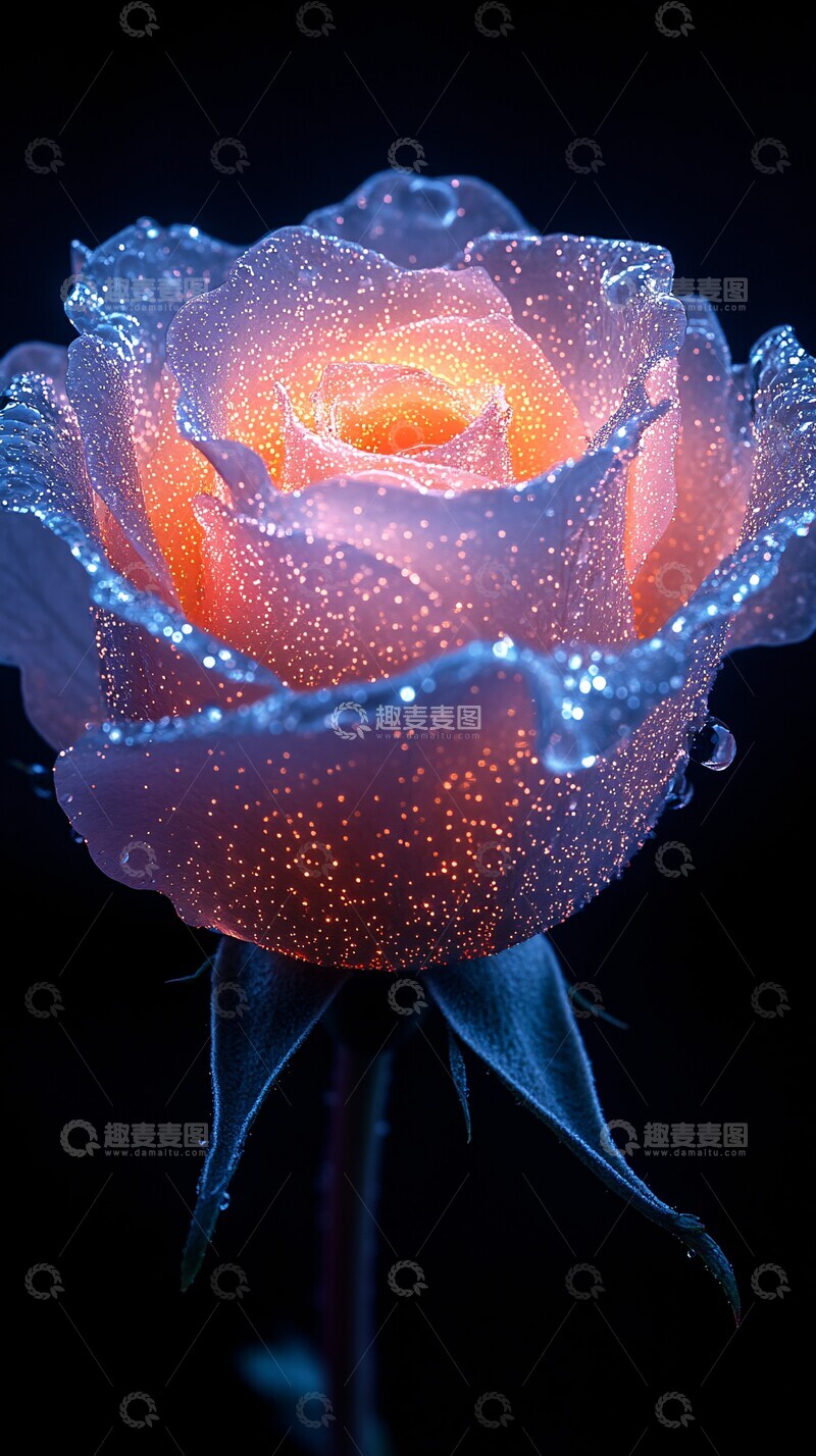 高清大图下载【趣麦麦图】暗紫玫瑰光点背景3