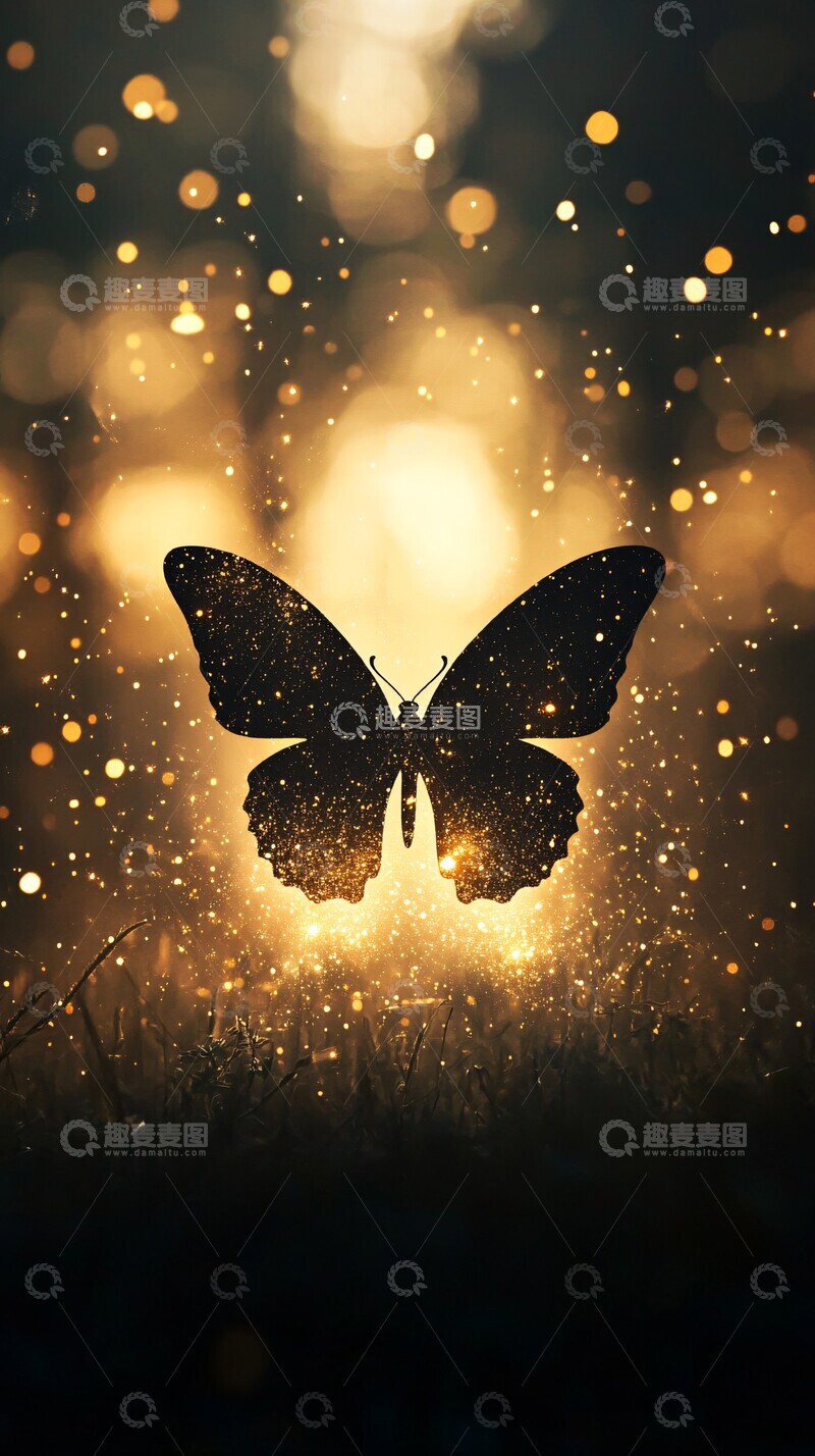 高清大图下载【趣麦麦图】-魔法蝴蝶飞舞1