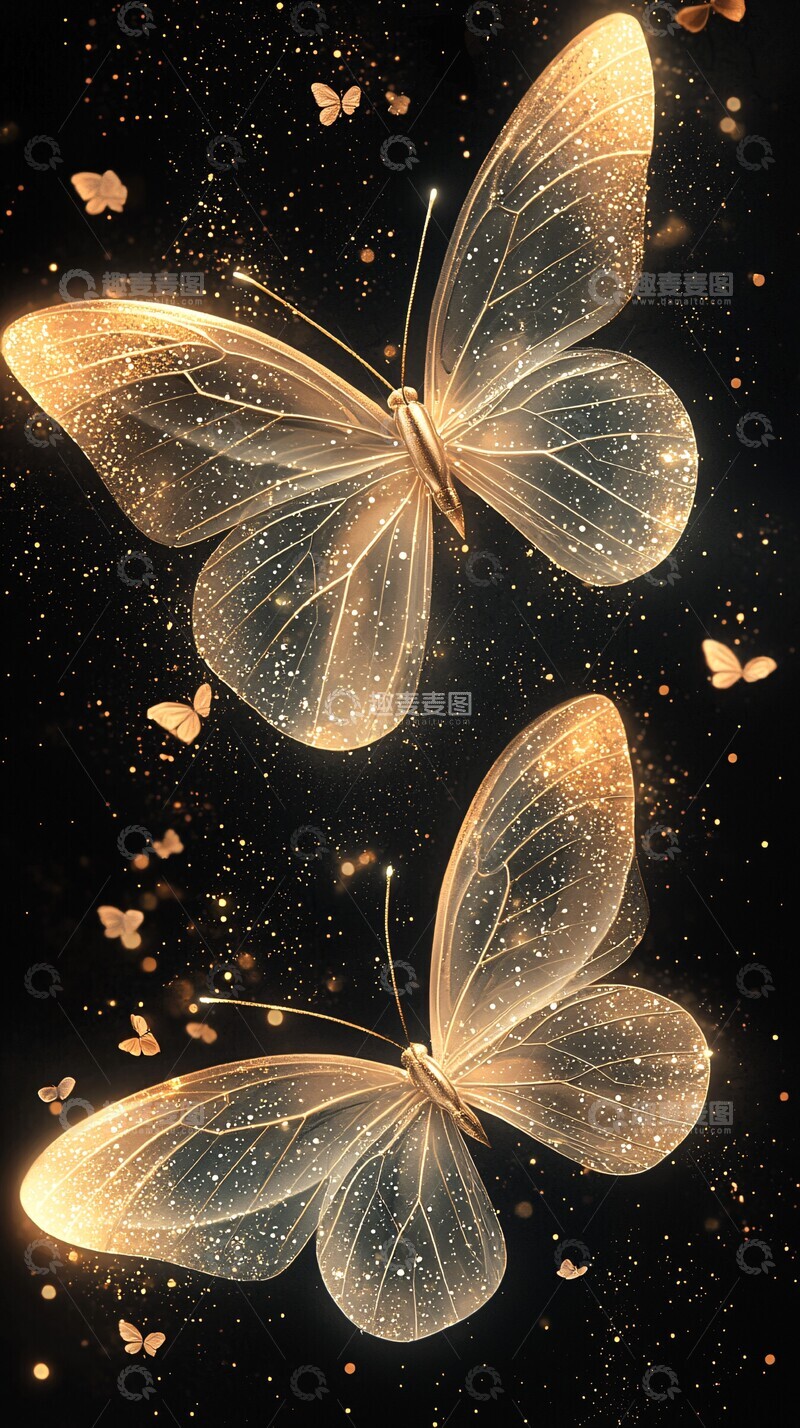 高清大图下载【趣麦麦图】星尘蝴蝶星尘蝴蝶夜空3