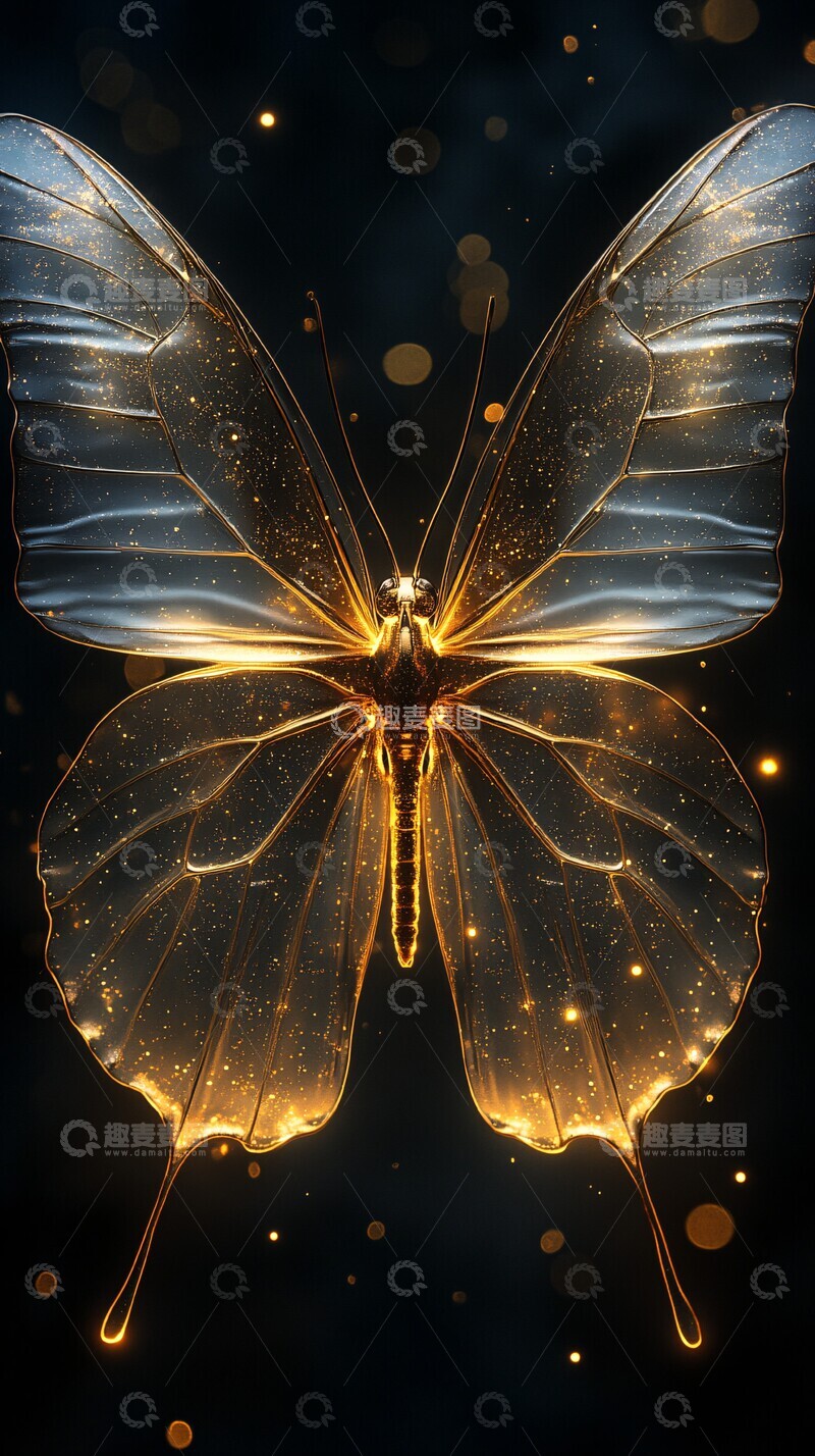 高清大图下载【趣麦麦图】金蝶夜空金蝶夜空蝴蝶3