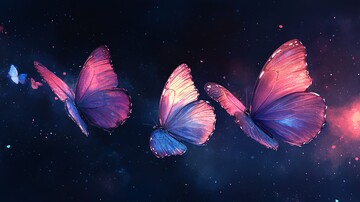 蝴蝶浮太空蝴蝶太空背景2