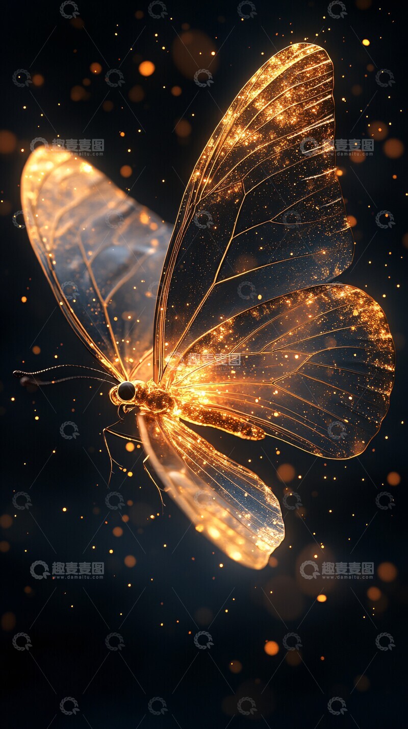 高清大图下载【趣麦麦图】金蝶夜空金蝶夜空蝴蝶