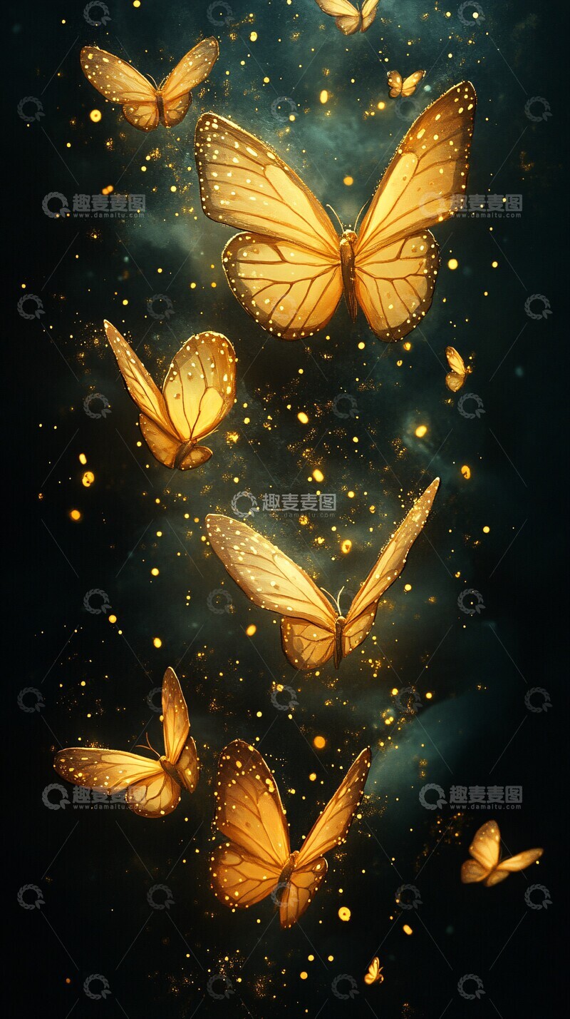 高清大图下载【趣麦麦图】黄蝶飞舞黄蝶飞舞绿色