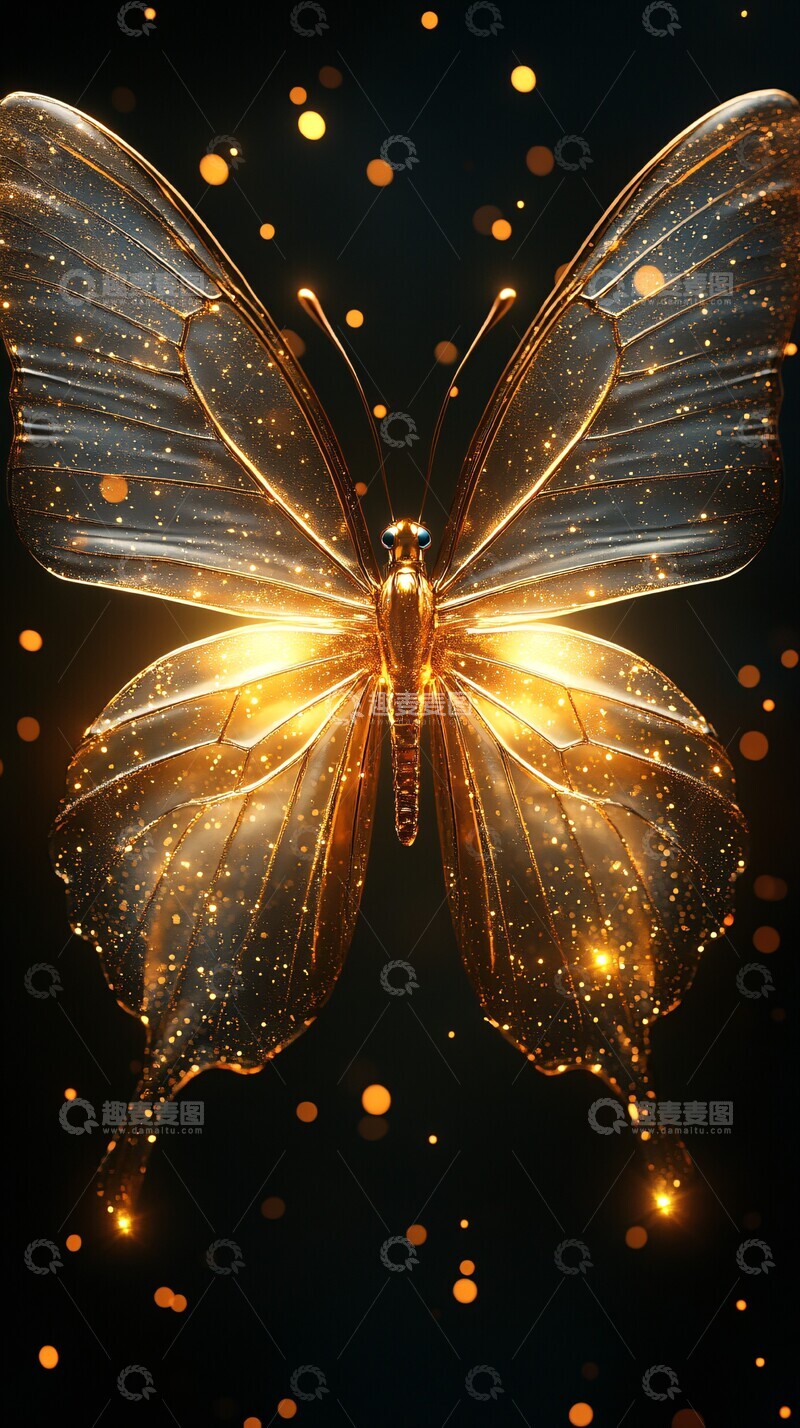 高清大图下载【趣麦麦图】金蝶夜空金蝶夜空蝴蝶2