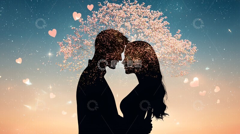 高清大图下载【趣麦麦图】情侣树下共舞1