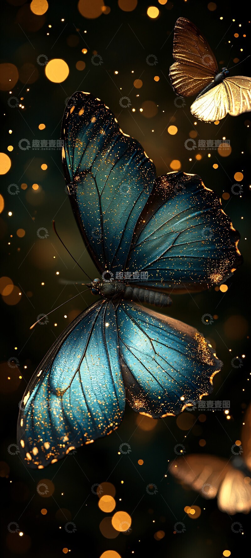 高清大图下载【趣麦麦图】蝴蝶新年背景