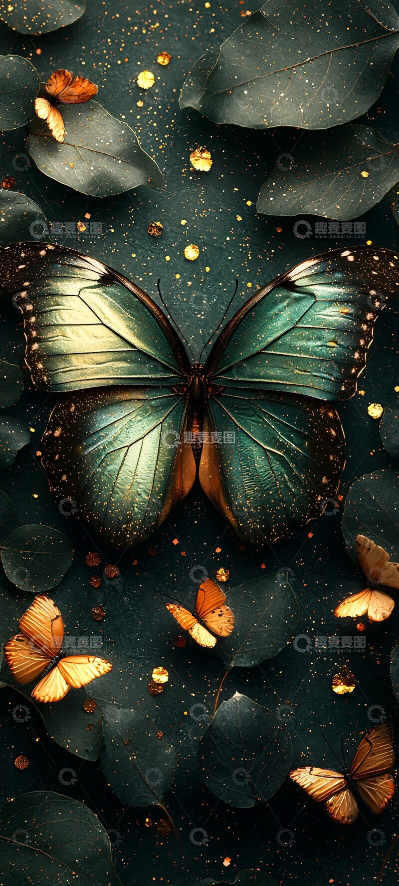 高清大图下载【趣麦麦图】蝴蝶新年背景2