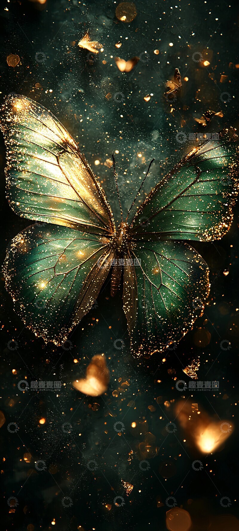 高清大图下载【趣麦麦图】蝴蝶新年背景1
