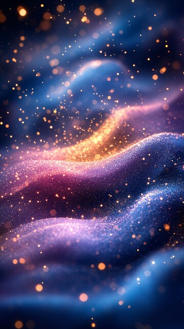 水彩波浪金色星点