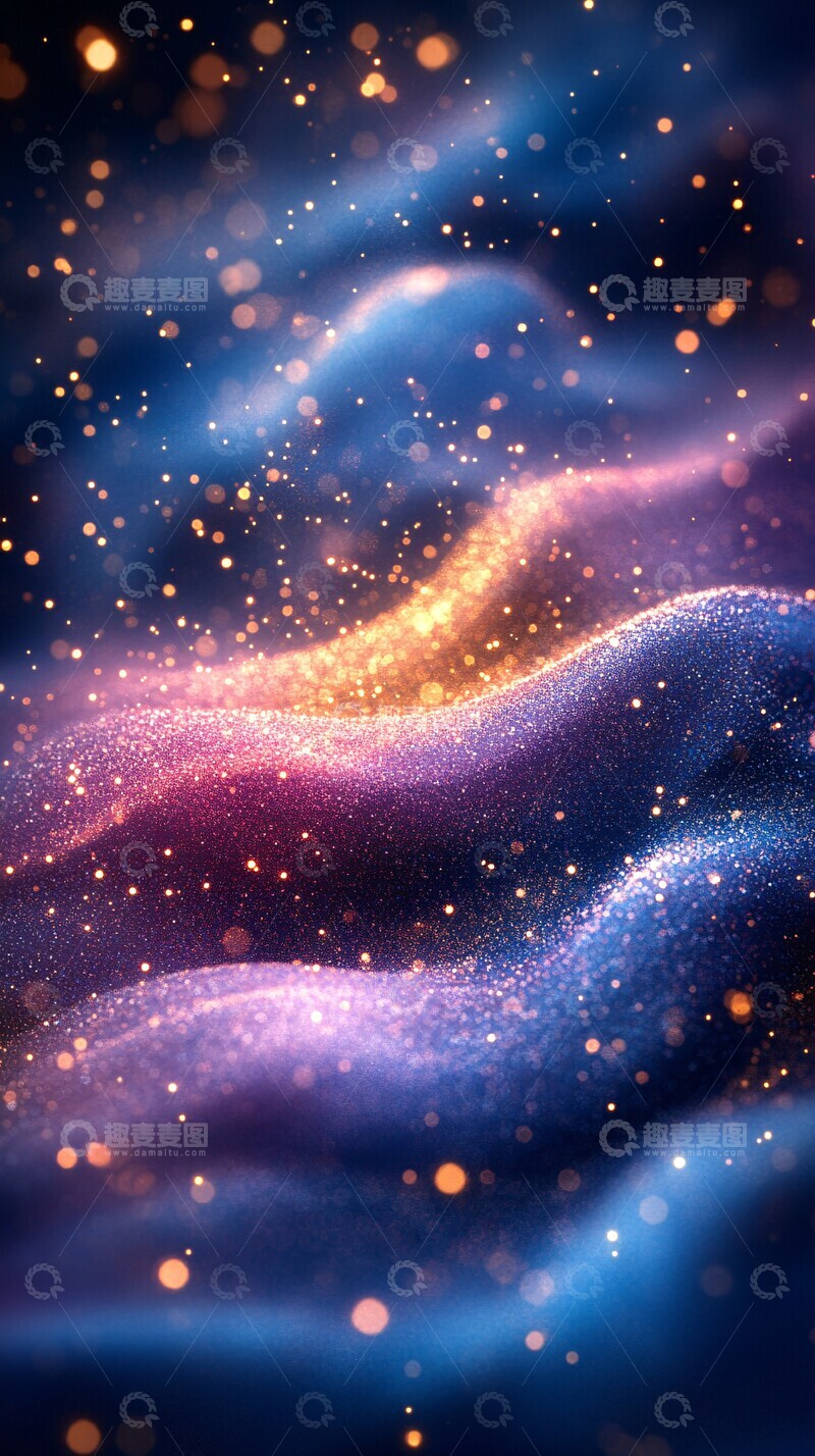 高清大图下载【趣麦麦图】水彩波浪金色星点