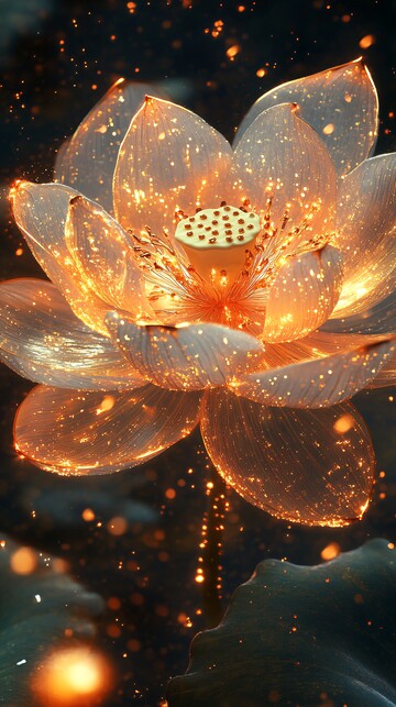 光纤莲花金饰图2